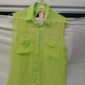 Cotton candy sleeveless blouse